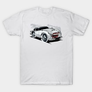 WHITE RETRO MONSTER CAR T-Shirt